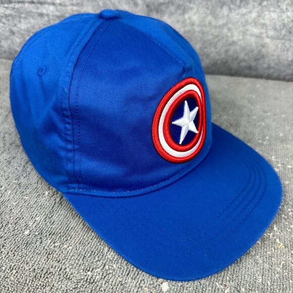 Marvel Captain America Hat Youth Blue Adjustable Snapback Embroidered Logo - Picture 8 of 16